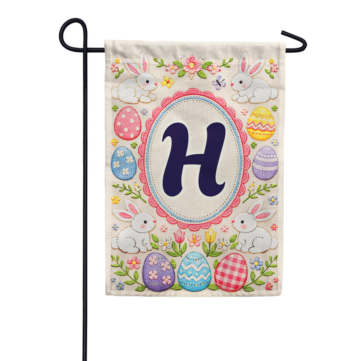 America Forever Easter Bunny Monogram Garden Flag