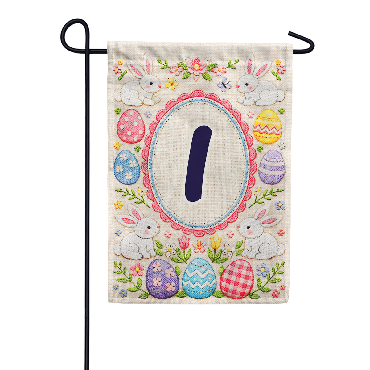 America Forever Easter Bunny Monogram Garden Flag