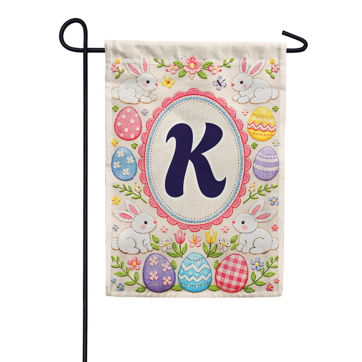 America Forever Easter Bunny Monogram Garden Flag