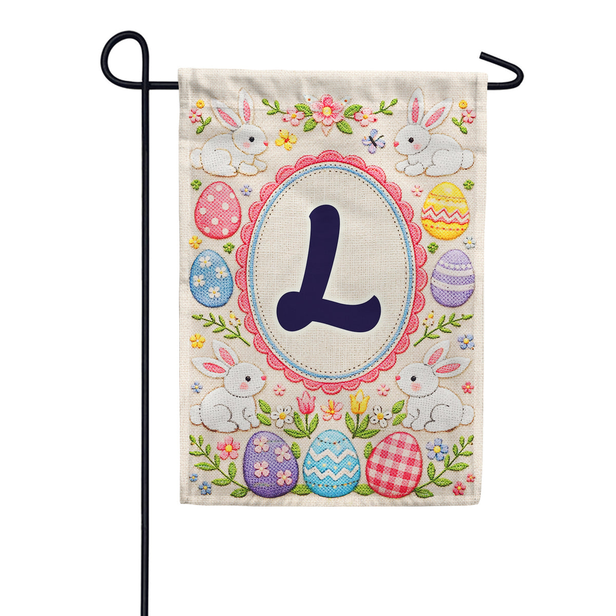 America Forever Easter Bunny Monogram Garden Flag