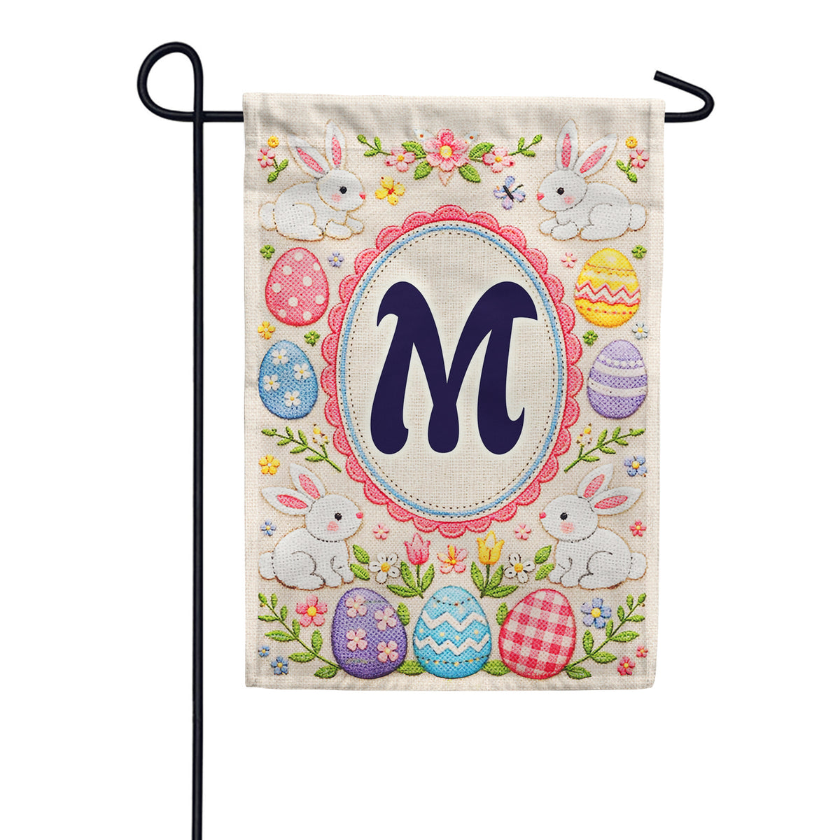 America Forever Easter Bunny Monogram Garden Flag