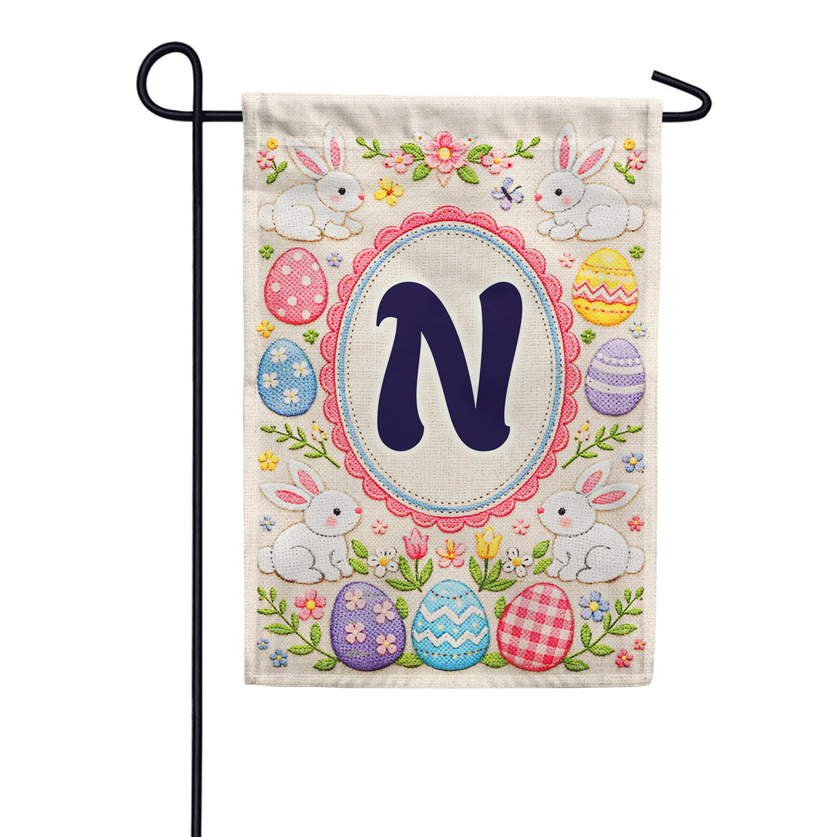 America Forever Easter Bunny Monogram Garden Flag