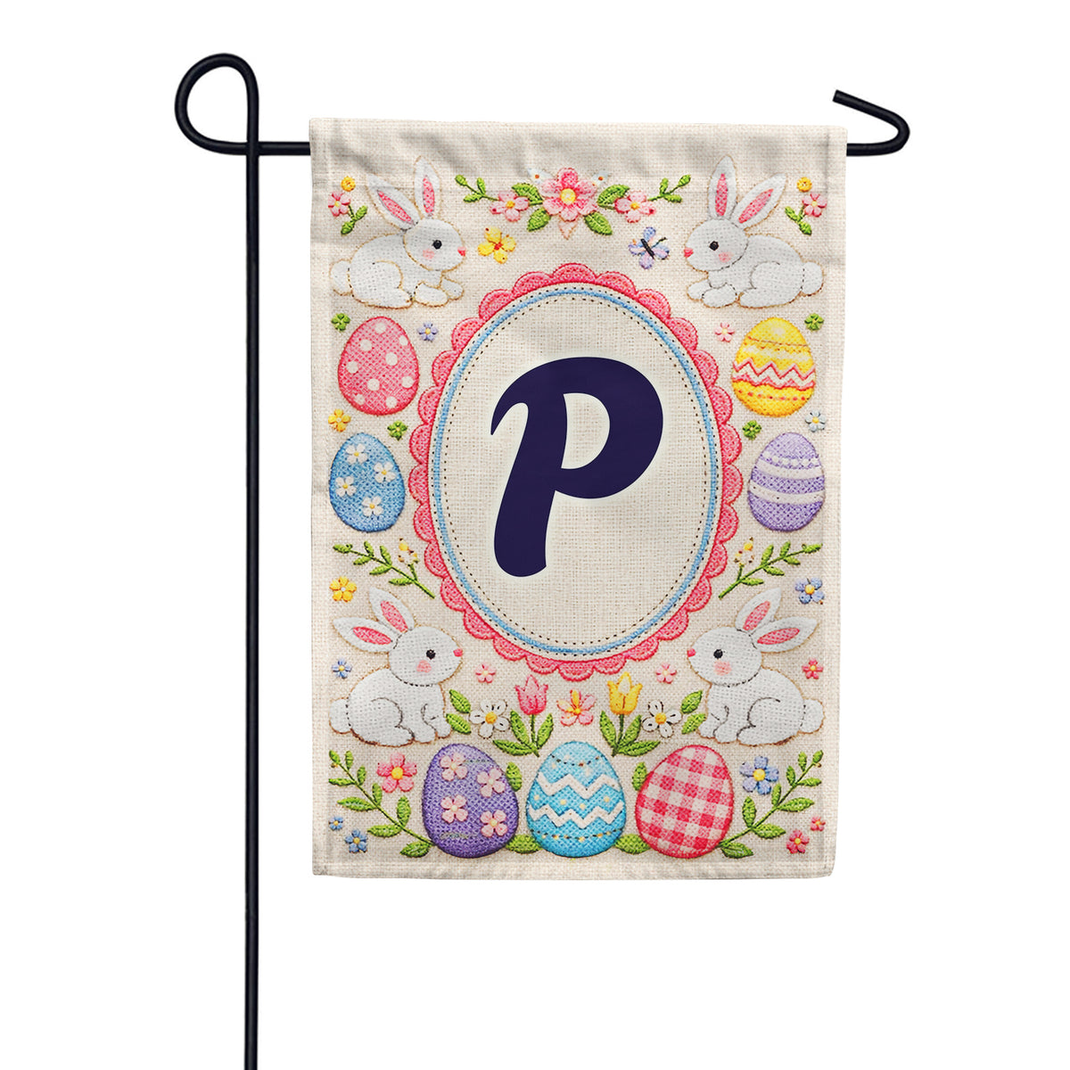 America Forever Easter Bunny Monogram Garden Flag