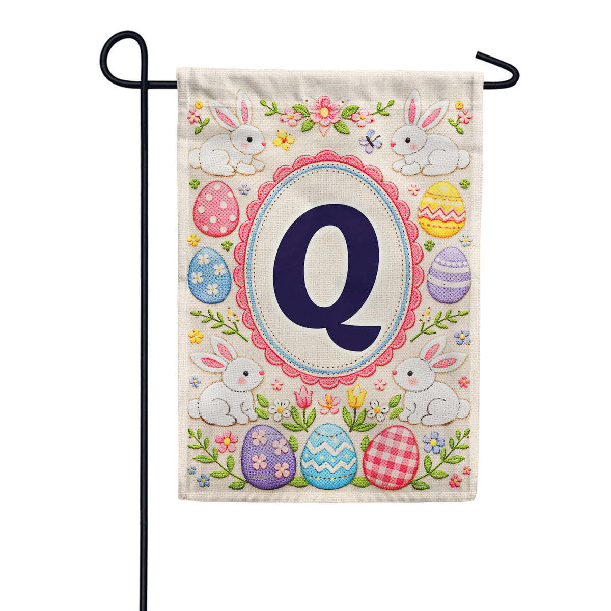 America Forever Easter Bunny Monogram Garden Flag