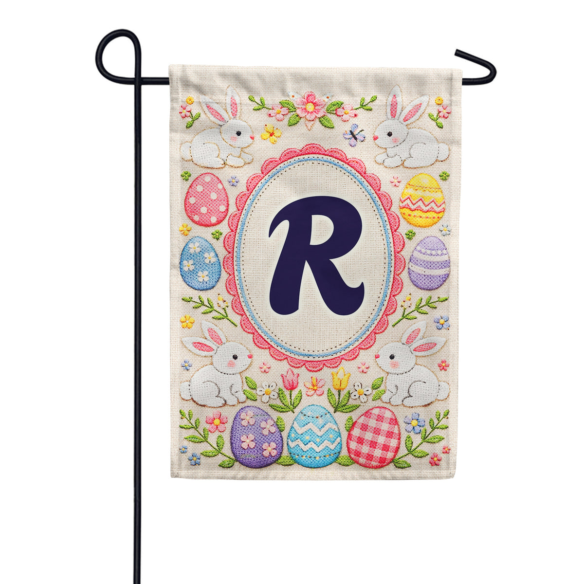 America Forever Easter Bunny Monogram Garden Flag
