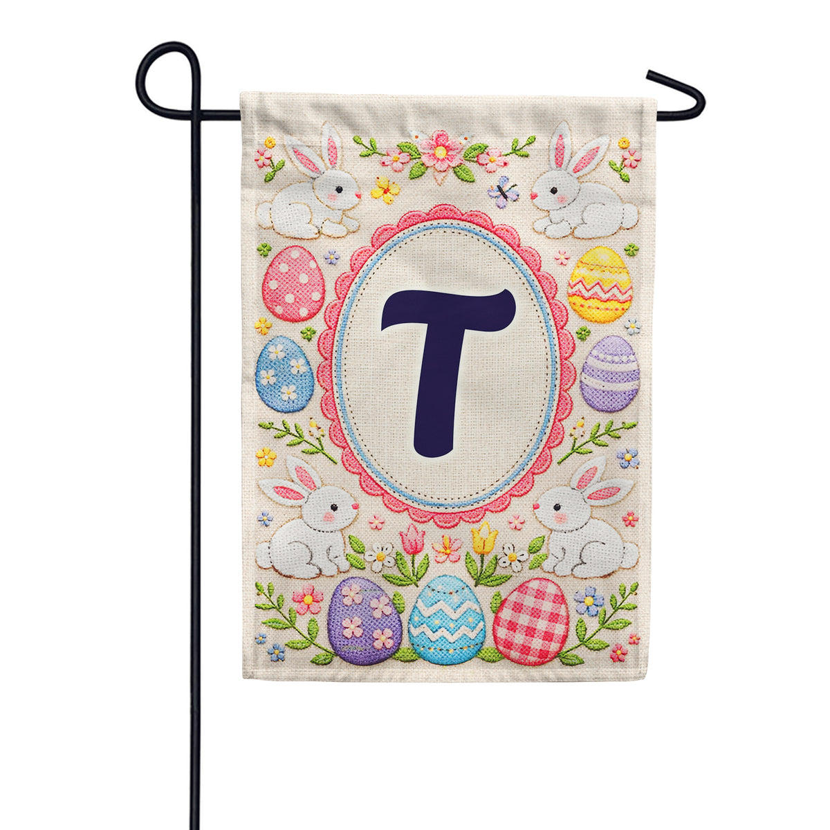 America Forever Easter Bunny Monogram Garden Flag