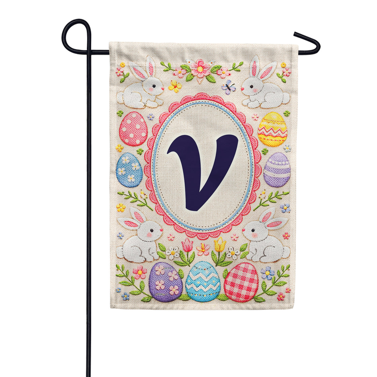 America Forever Easter Bunny Monogram Garden Flag