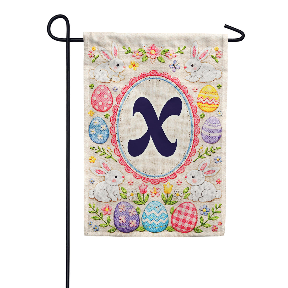 America Forever Easter Bunny Monogram Garden Flag