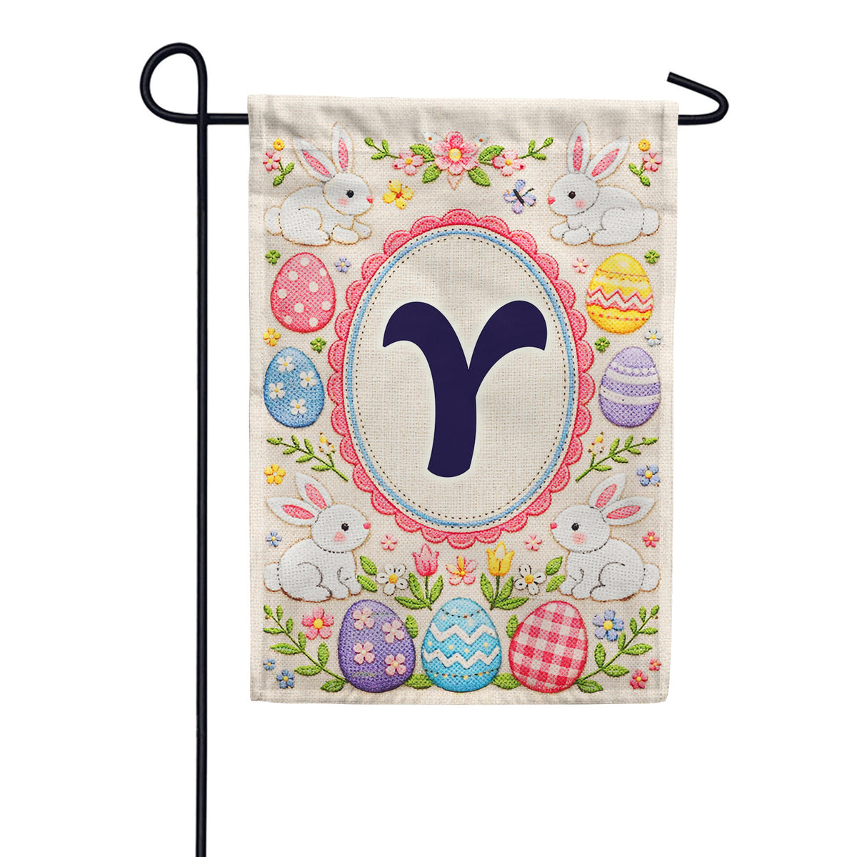 America Forever Easter Bunny Monogram Garden Flag