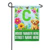 America Forever Personalized Address Sign Spring Puppy Floral Monogram Garden Flag