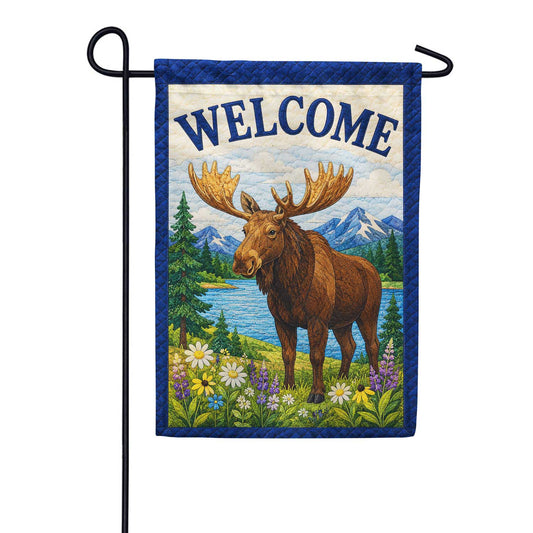 Welcome Moose Mountain Lake Garden Flag