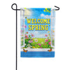 America Forever Welcome Spring Floral Window Scene Garden Flag