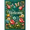 America Forever Welcome Spring Floral Butterflies Garden Flag