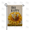Bee Happy Sunflower Double Sided Burlap Garden Flag