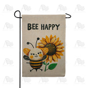 America Forever Bee Happy Winking Bee Burlap Garden Flag