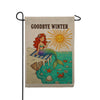 Goodbye Winter Mermaid Beach Sun Welcome Spring Burlap Garden Flag