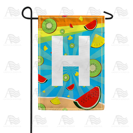 America Forever Summer Time Fruits Monogram Garden Flag