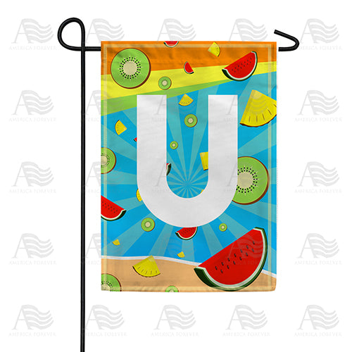 America Forever Summer Time Fruits Monogram Garden Flag