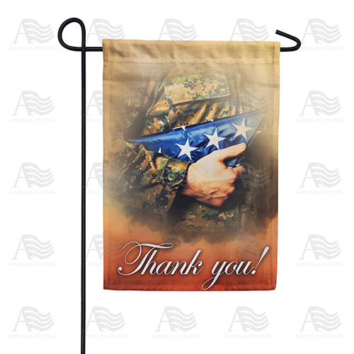 America Forever Thank You Military Garden Flag