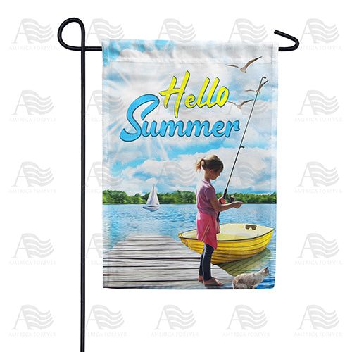 America Forever Waiting For Today's Catch Garden Flag