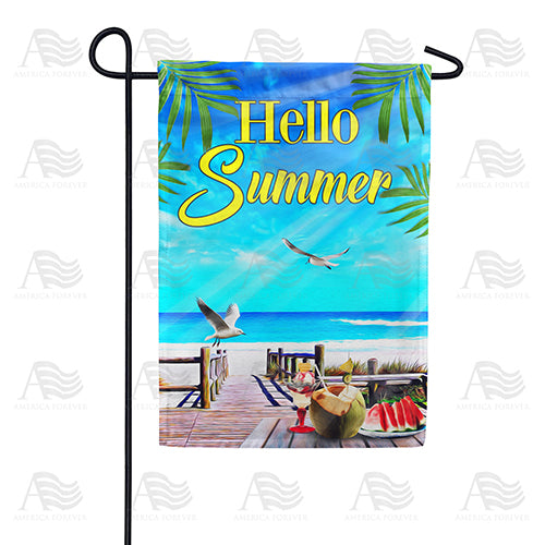 America Forever Beach Life Hello Summer Garden Flag