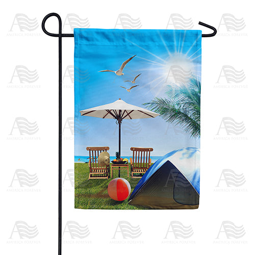 America Forever Day At The Beach Garden Flag