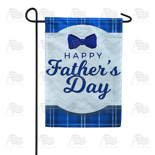 America Forever Father's Day Blue Plaid Garden Flag