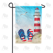 America Forever Barefoot At The Beach Garden Flag