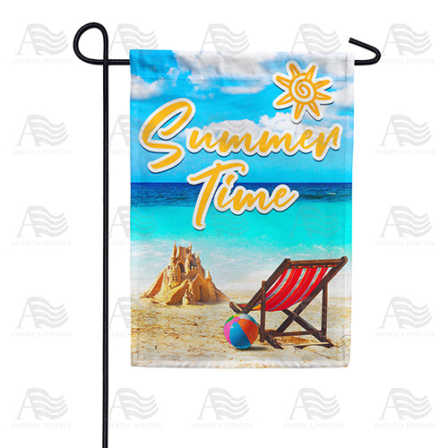 America Forever Summer Time At The Beach Garden Flag
