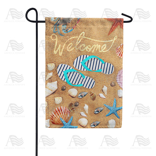 America Forever "Shell" We Go To The Beach? Garden Flag