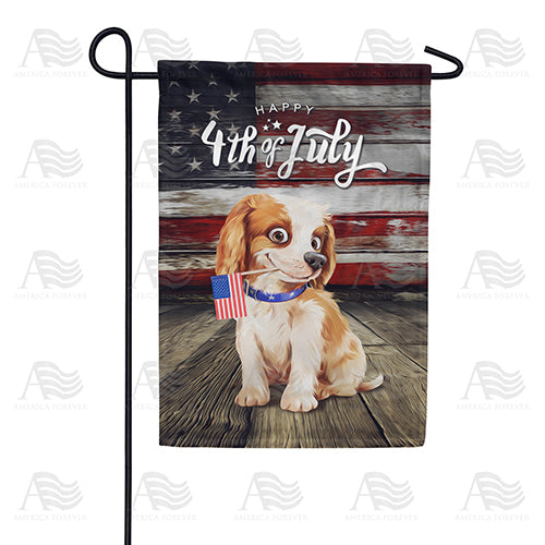 America Forever Flag Waving Puppy Garden Flag
