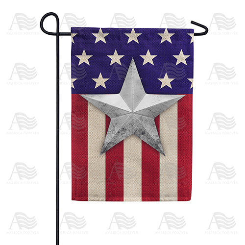 America Forever Silver Star Flag Garden Flag
