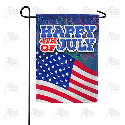 America Forever Fireworks And American Flag Garden Flag