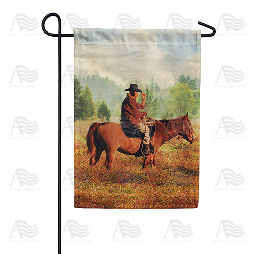 America Forever Cowboy And Horse Garden Flag