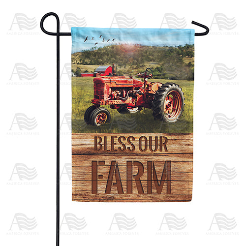 America Forever Bless our Farm - Tractor Garden Flag