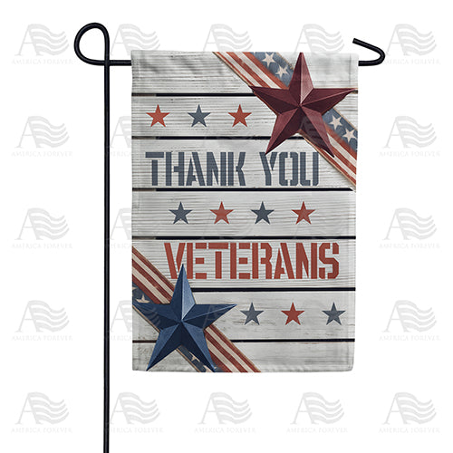America Forever Thank You Veterans Garden Flag