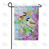 America Forever Chickadees and Lilacs Garden Flag