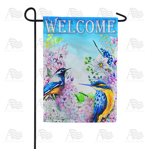America Forever Blue Birds and Flowers Garden Flag