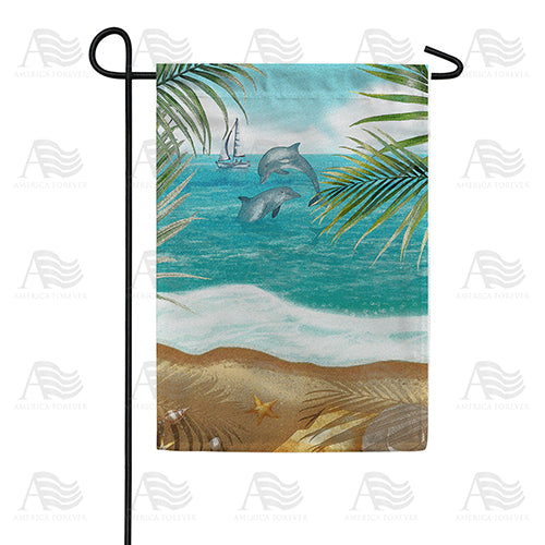 America Forever Dolphin Diving Garden Flag