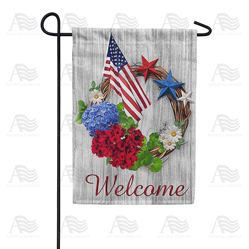 America Forever Patriotic Grapevine Wreath Garden Flag