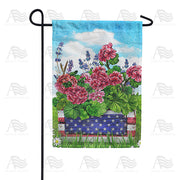 America Forever Patriotic Geraniums Garden Flag