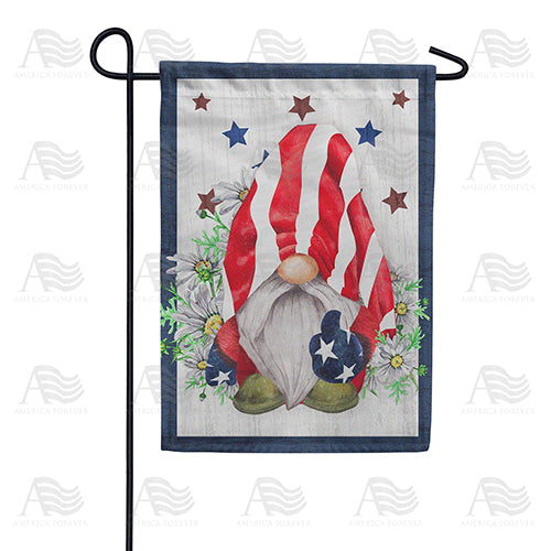 America Forever Flag Draped Gnome Garden Flag