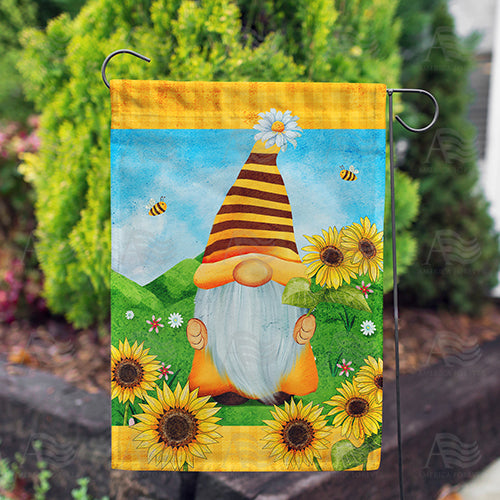America Forever Beeutiful Sunny Day Gnome Garden Flag