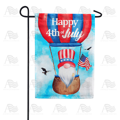 America Forever Patriotic Balloon Gnome Garden Flag