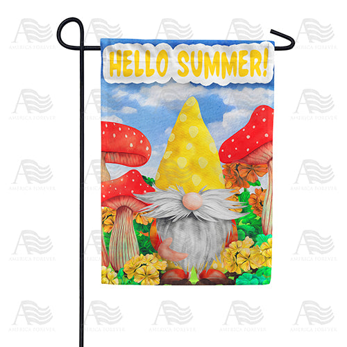 America Forever Summer Mushroom Gnome Garden Flag