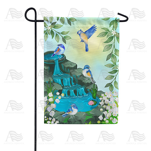 America Forever Bluebird Fountain Garden Flag