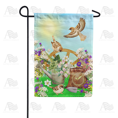America Forever Summer Sparrows Garden Flag