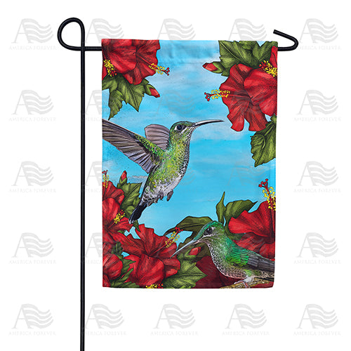 America Forever Green Hummingbirds Garden Flag