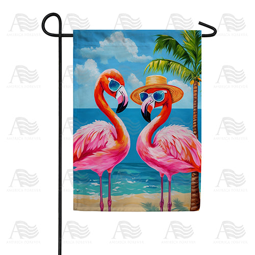 America Forever Flamingo Tourists Garden Flag