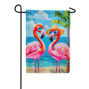 America Forever Flamingo Tourists Garden Flag